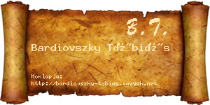 Bardiovszky Tóbiás névjegykártya